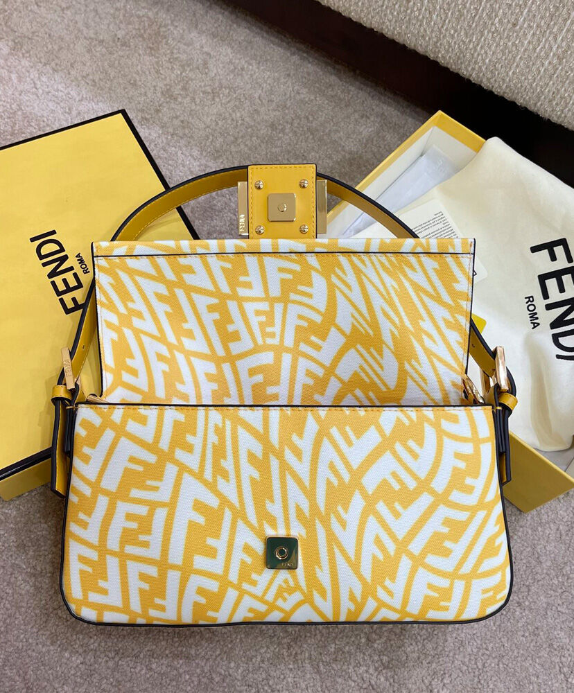 Fendi Mini Baguette 1997 Handbag 8BS049 Yellow